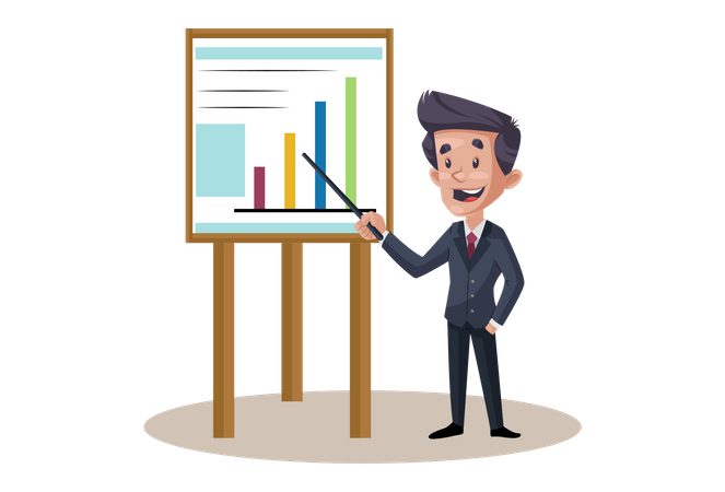 Businessman is showing Presentation  Illustration