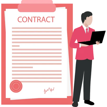 Businessman Is Signing Business Contract Illustration