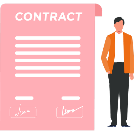 Businessman is signing business contract  Illustration