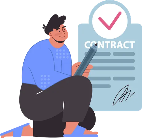 Businessman is signing business deal  Illustration