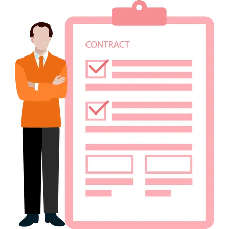 Businessman Is Signing Contract Illustration