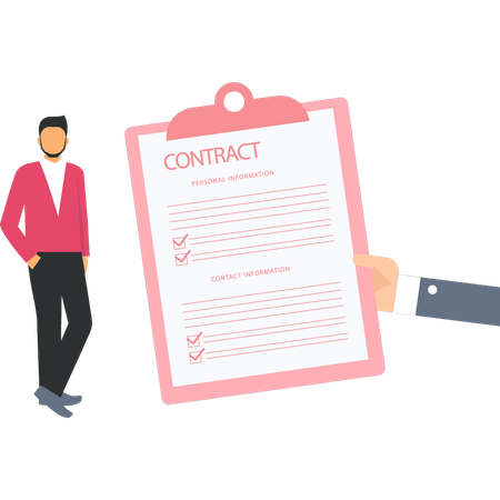 Businessman is signing contract board  Illustration