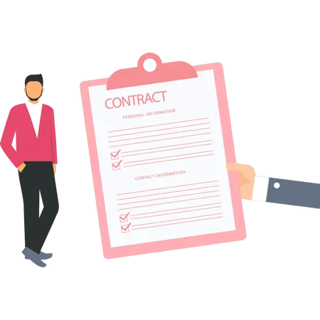 Businessman Is Signing Contract Board Illustration