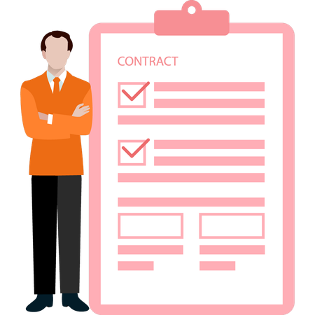 Businessman is signing contract  Illustration