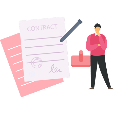 Businessman is signing contract papers  Illustration