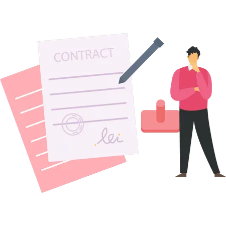 Businessman is signing contract papers  Illustration