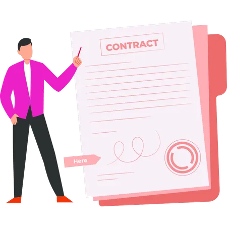 Businessman is signing investment contract  Illustration