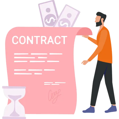 Businessman is signing investment contract  Illustration