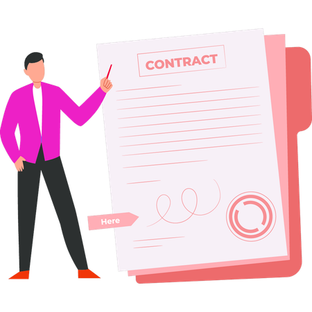 Businessman is signing investment contract  Illustration