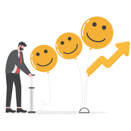 Businessman is spreading happiness  Illustration