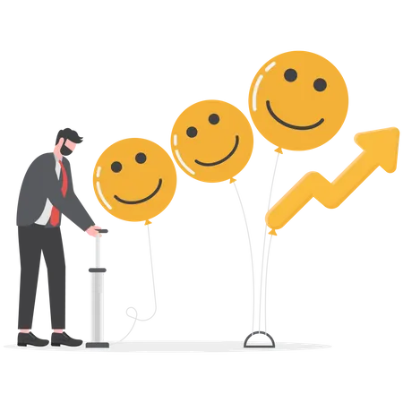 Businessman is spreading happiness  Illustration