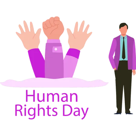 Businessman is supporting human rights  Illustration