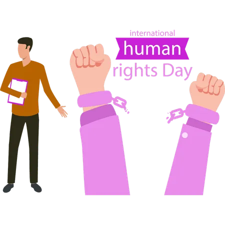 Businessman is supporting human rights  Illustration