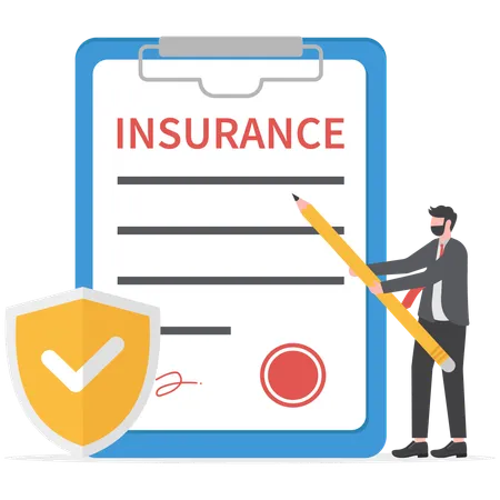Businessman Is Taking Insurance Policy Illustration
