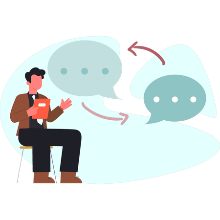 Businessman is talking on chatting  Illustration