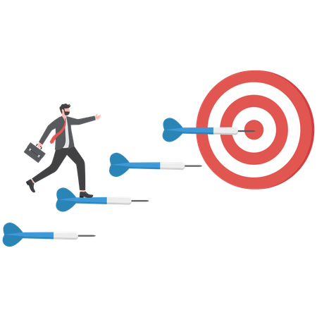 Businessman is targeting his goals  Illustration