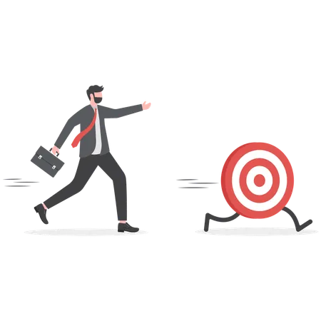 Businessman is trying his target  Illustration