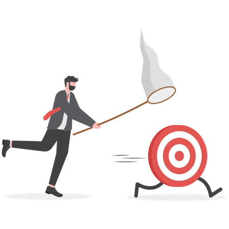 Businessman is trying his target  Illustration