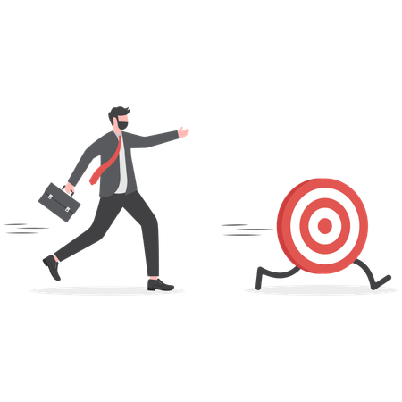 Businessman is trying his target  Illustration