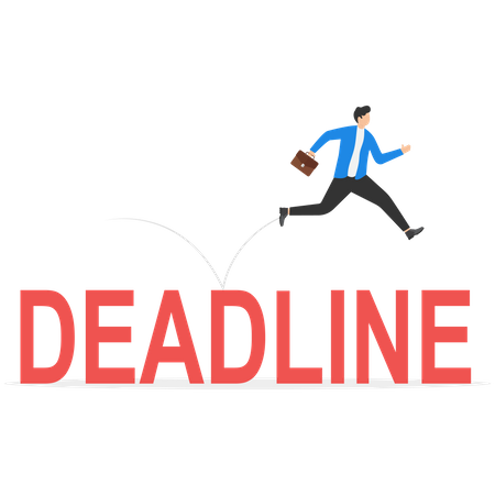 Businessman is trying to catch deadline schedule  Illustration