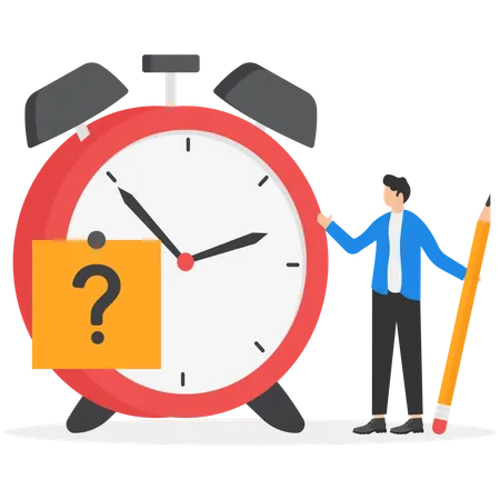 Businessman is trying to catch deadline schedule  Illustration