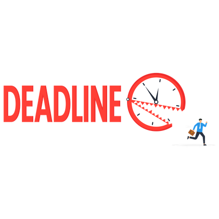 Businessman is trying to catch his deadline  Illustration