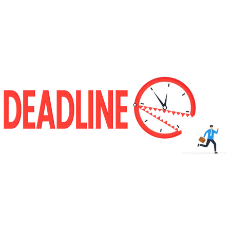 Businessman Is Trying To Catch His Deadline Illustration