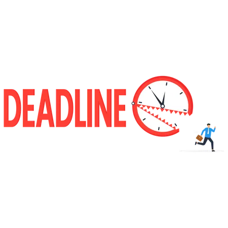 Businessman is trying to catch his deadline  Illustration