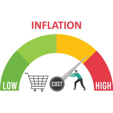 Businessman is trying to keep meter from maximum values  Illustration