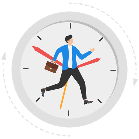 Businessman is trying to manage time  Illustration