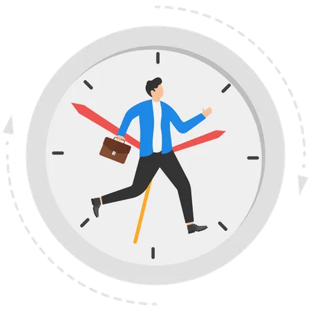 Businessman is trying to manage time  Illustration