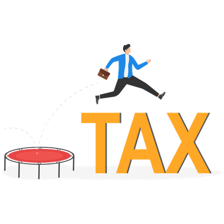 Businessman is trying to save tax expenses  Illustration