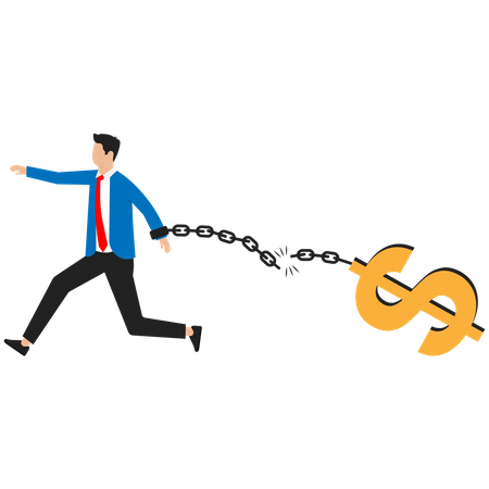 Businessman is trying to solve financial problems  Illustration