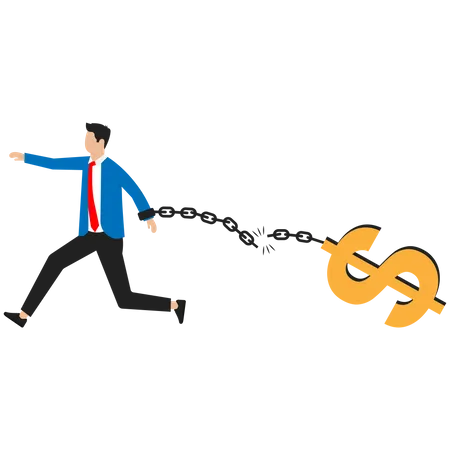 Businessman is trying to solve financial problems  Illustration