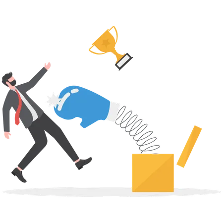 Businessman is unable to achieve his business goal  Illustration