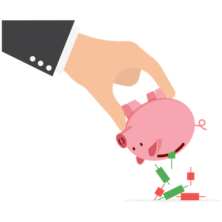 Businessman is using up his personal finances  Illustration