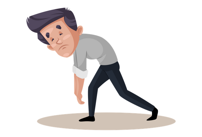 Businessman is very tired due to workload  Illustration