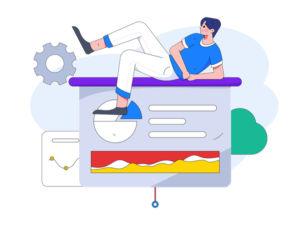 Businessman is viewing at analysis graph  Illustration