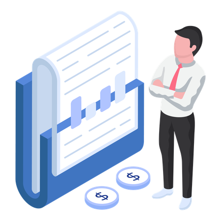 Businessman is viewing marketing mails  Illustration