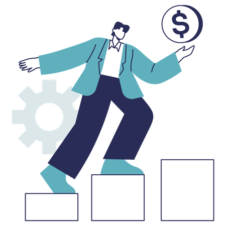 Businessman is viewing profit analysis  Illustration