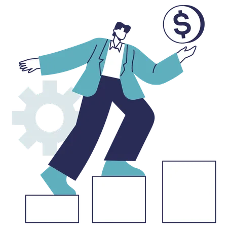 Businessman is viewing profit analysis  Illustration