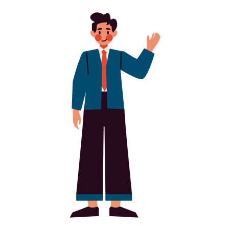 Businessman is waving hand  Illustration