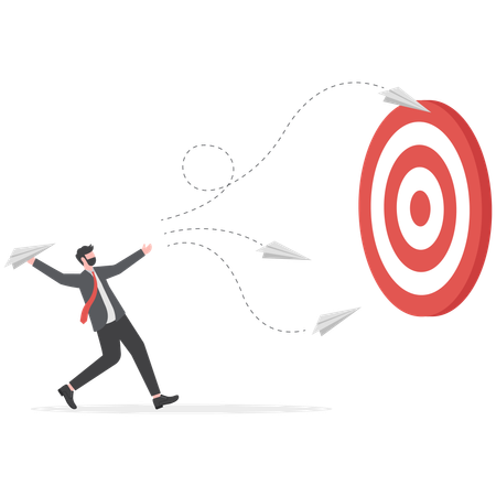 Businessman is working hard to achieve target  Illustration