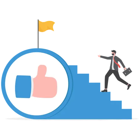 Businessman Is Working Hard To Achieve Targets Illustration