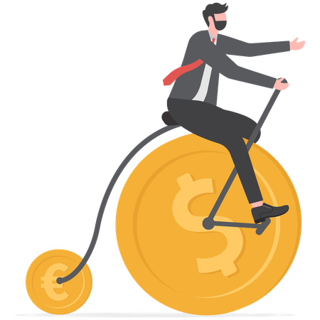 Businessman is working hard to earn more income  Illustration