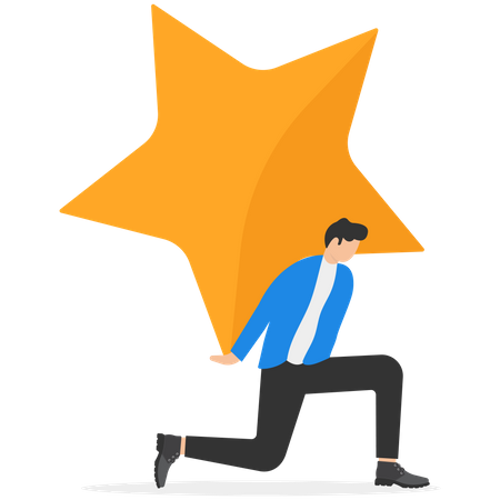 Businessman is working hard to earn profit  イラスト