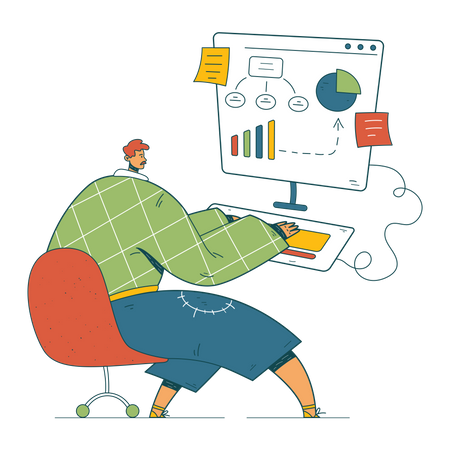 Businessman is working on a strategy  Illustration