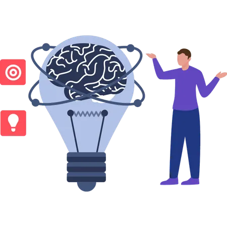 Businessman is working on brain ideas  Illustration