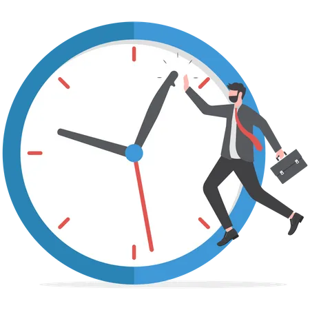 Businessman is working on time mangament  Illustration