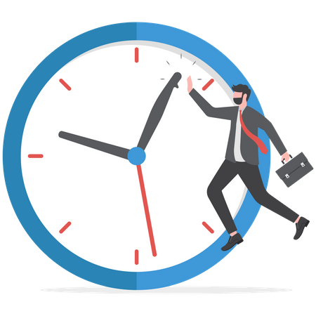 Businessman is working on time mangament  Illustration